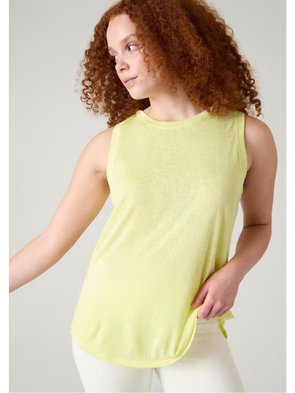 NWOT Butter Yellow Breezy Tank Lightweight with a linen-like texture Sz Small